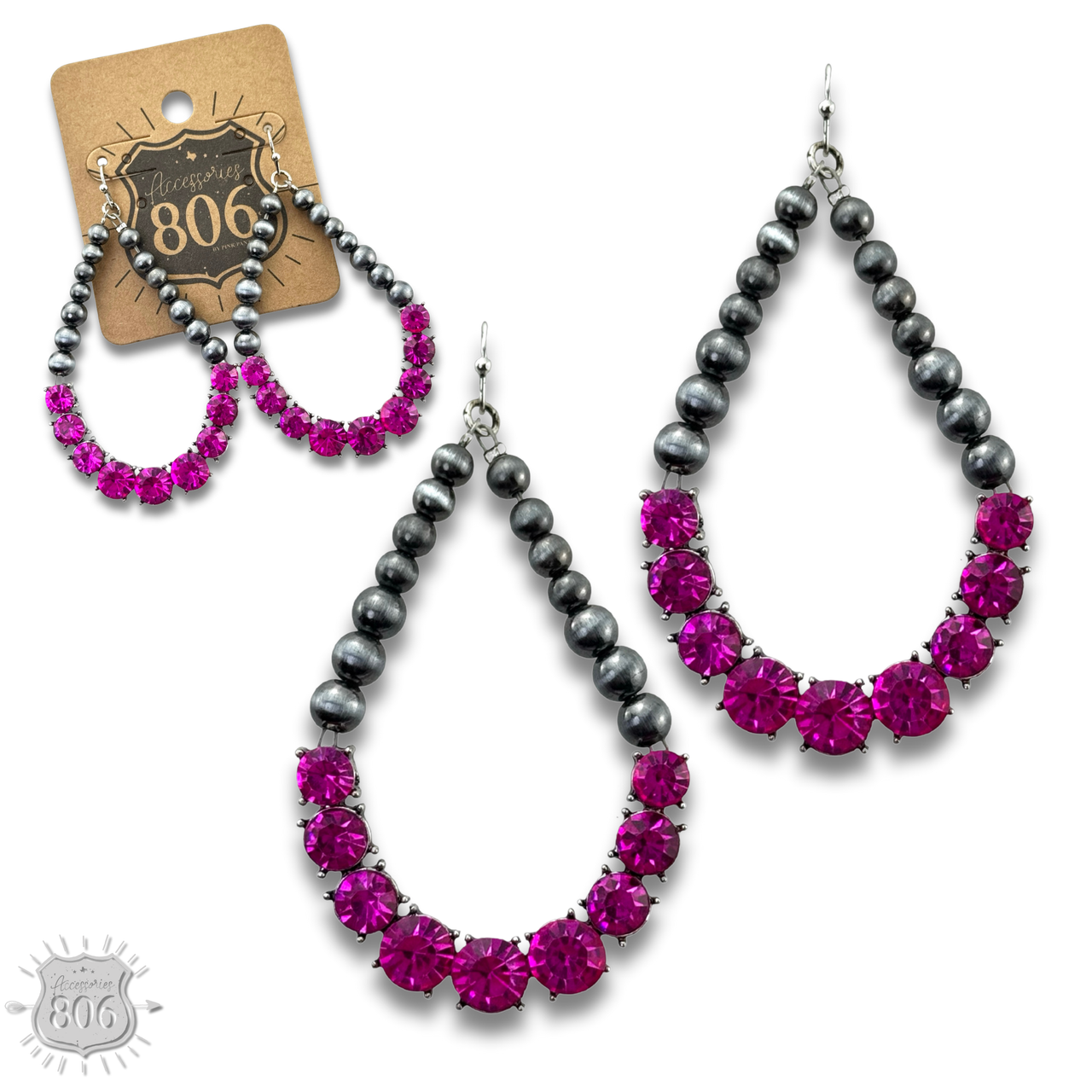 The Winona Rhinestone Teardrop Earrings - 4 Colors!