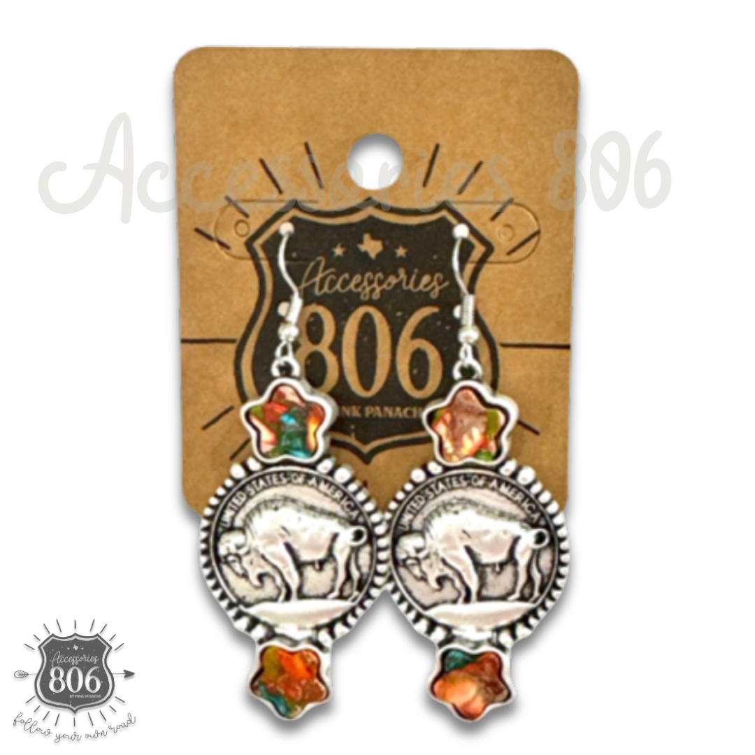 The Green River Buffalo Coin Earrings