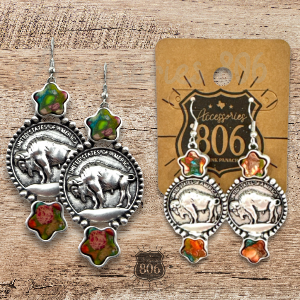 The Green River Buffalo Coin Earrings