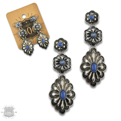 The Sundance Denim Stone Concho Earring