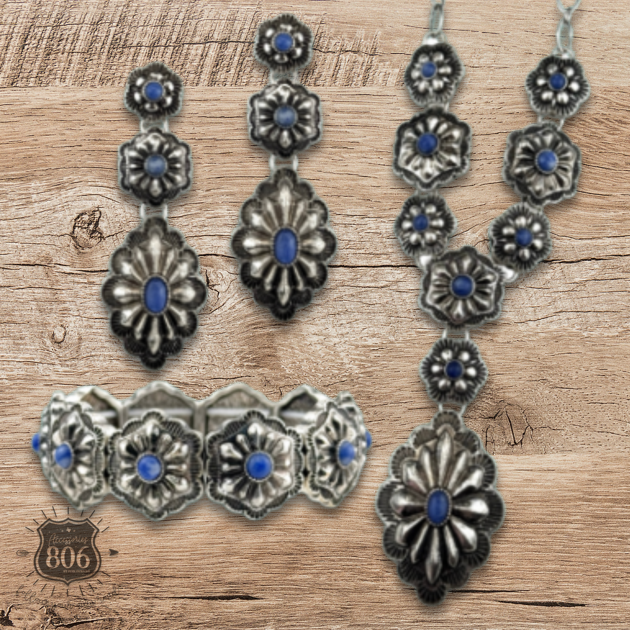 The Sundance Denim Stone Concho Earring