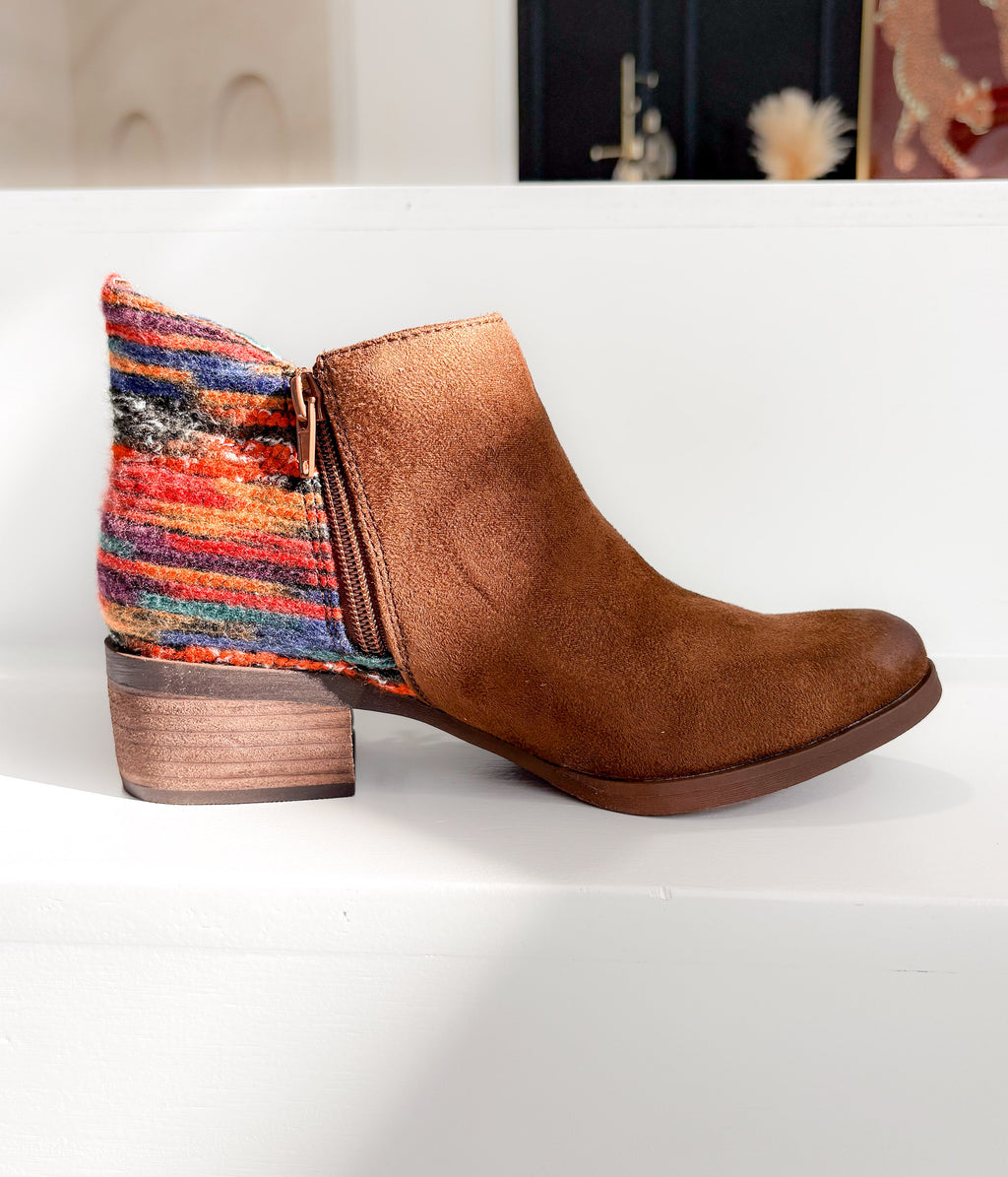The Etty Fringe Ankle Boot in Tan