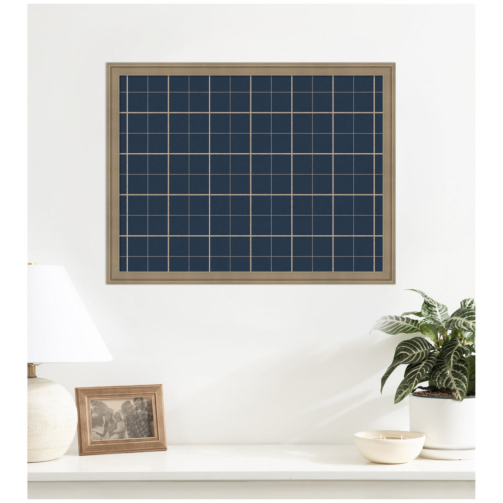 Framed Fabric Pinboard | Navy Blue Plaid - Multiple Sizes!