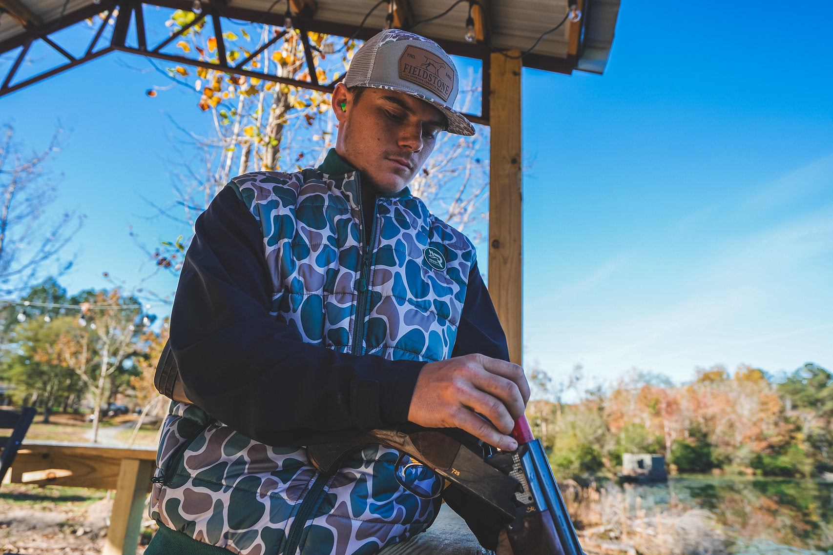 Roost Waterfowl Camo Puffer Vest