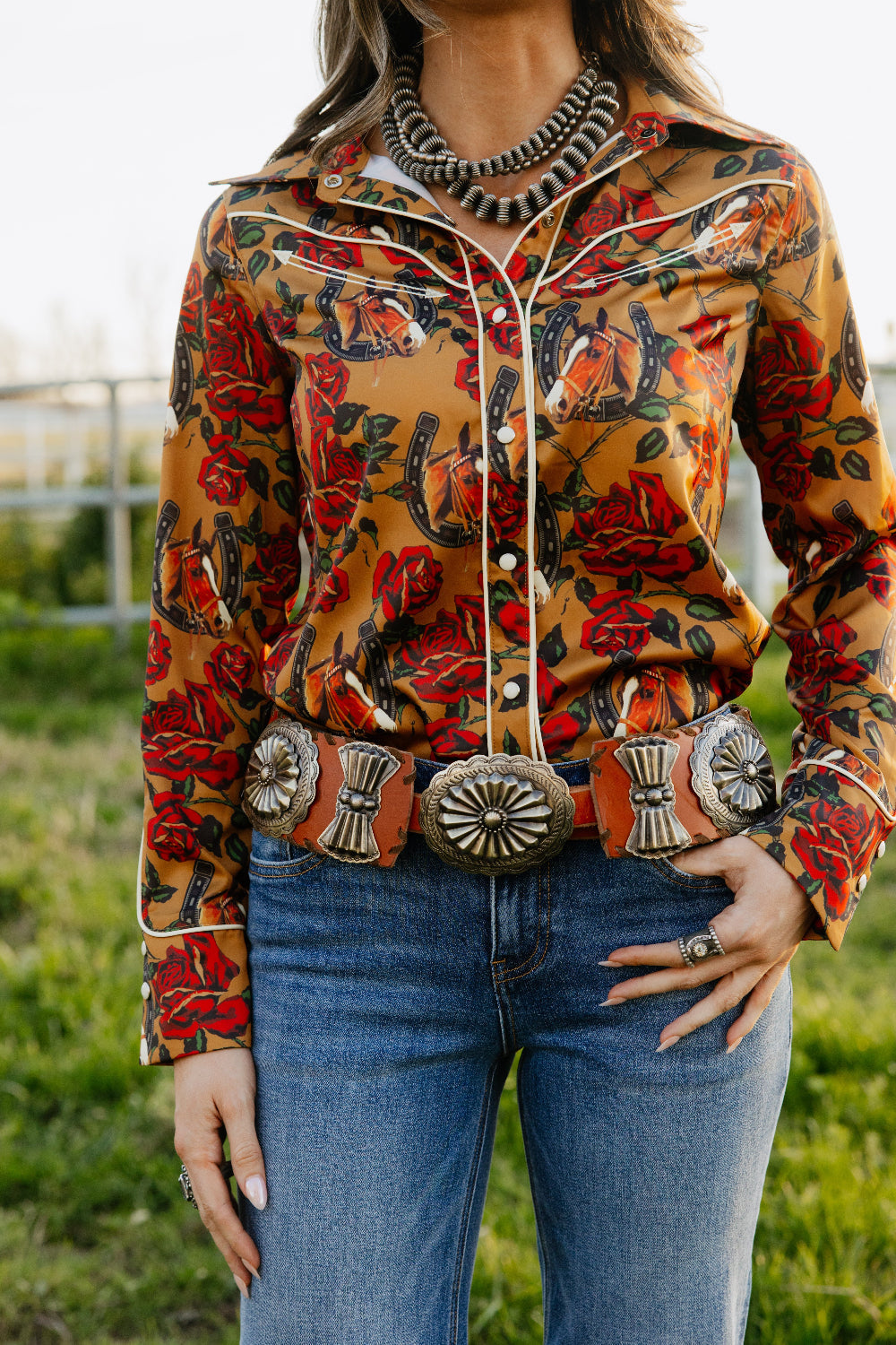 The Horses & Horseshoes Button Up