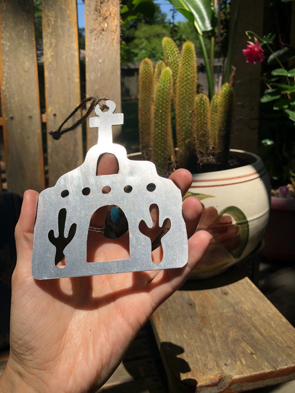 The Mission Metal Adobe Ornament: Choice of Metal!
