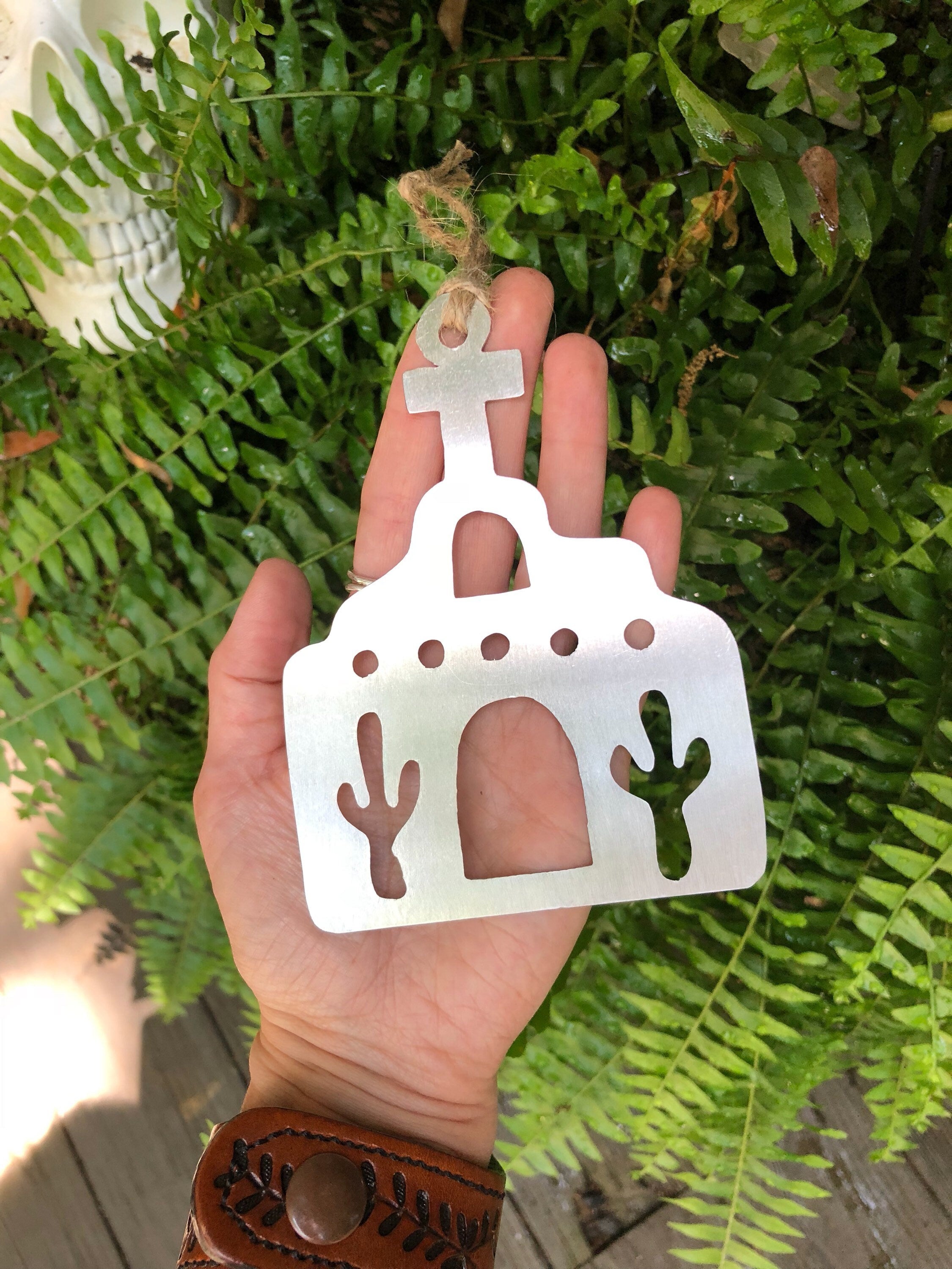 The Mission Metal Adobe Ornament: Choice of Metal!