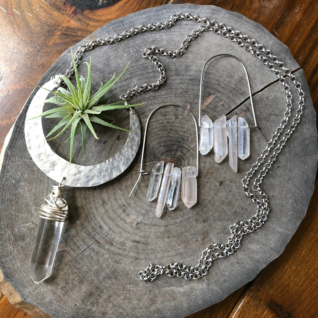 The Hello Moon Handmade Crescent Necklace: Brass Celestial Jewelry - Choose Your Metal!