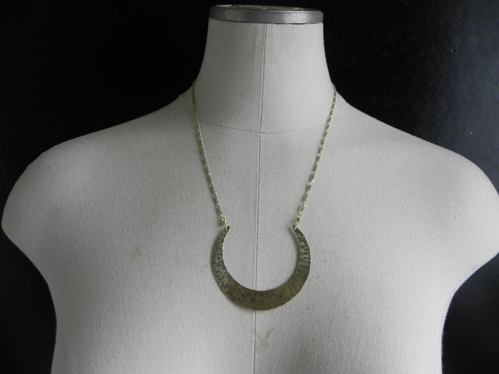 The Hello Moon Handmade Crescent Necklace: Brass Celestial Jewelry - Choose Your Metal!
