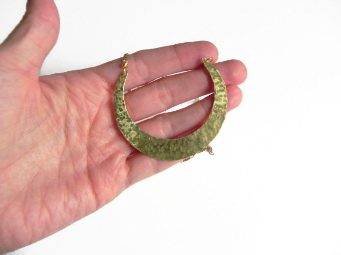 The Hello Moon Handmade Crescent Necklace: Brass Celestial Jewelry - Choose Your Metal!