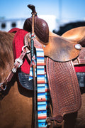 Hustle and Home Turquoise Red Serape Cinch Strap Set