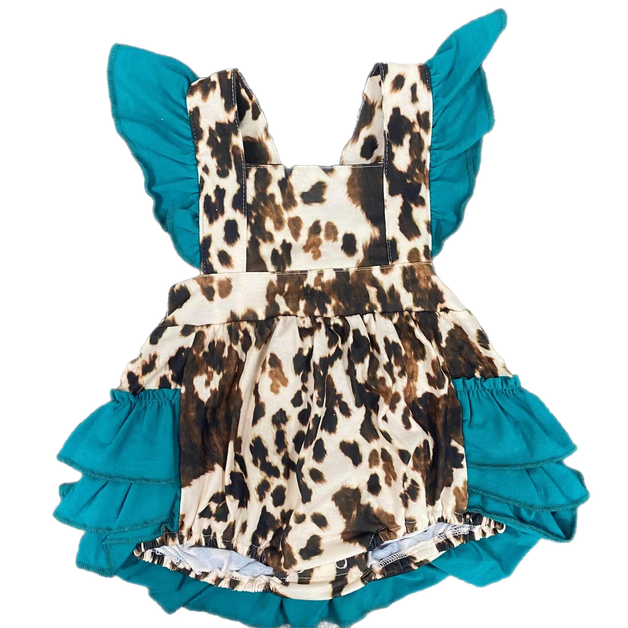 The Sissy Cowhide Ruffle Romper