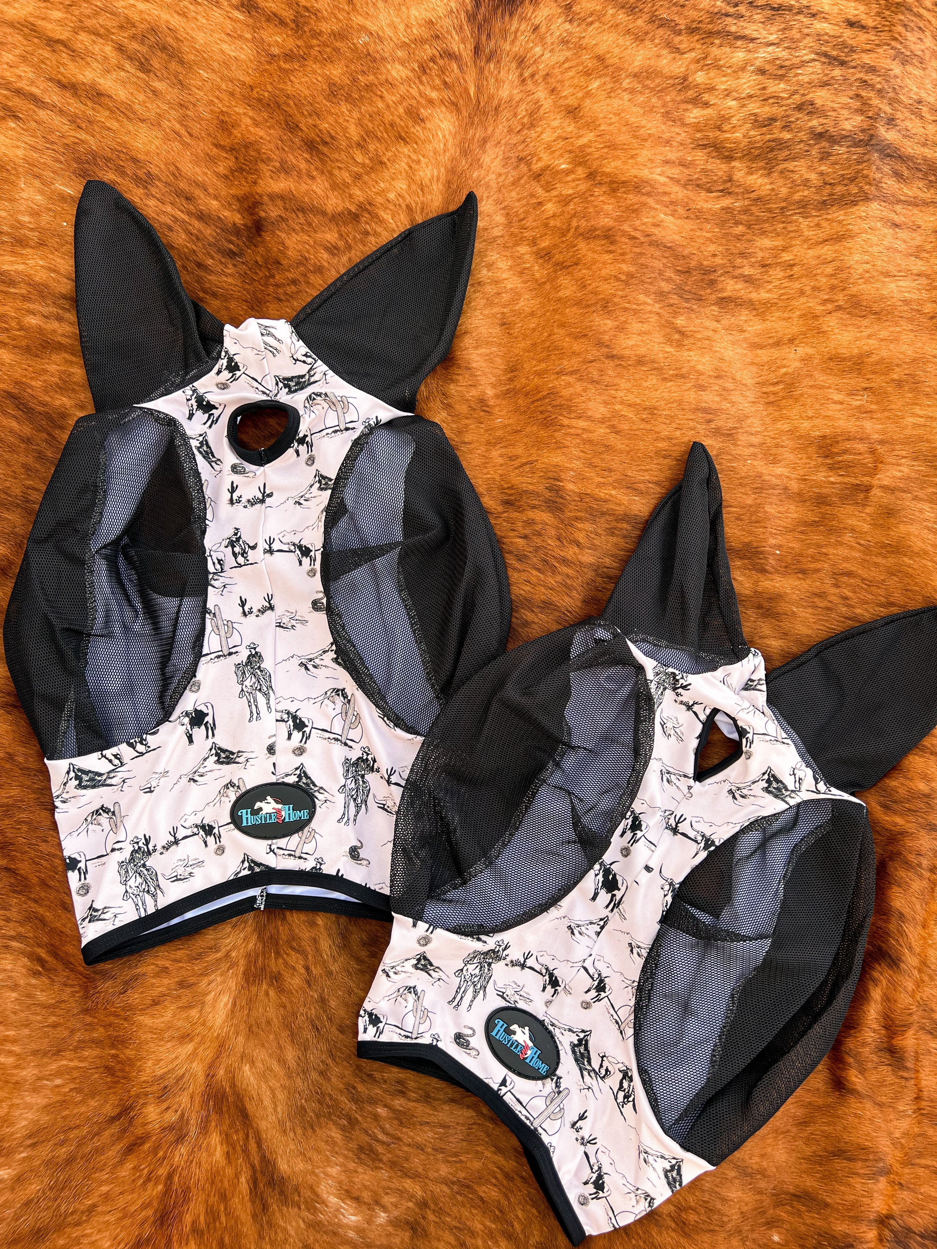 Hustle and Home | Cowboy Toile Fly Mask - 3 Sizes!