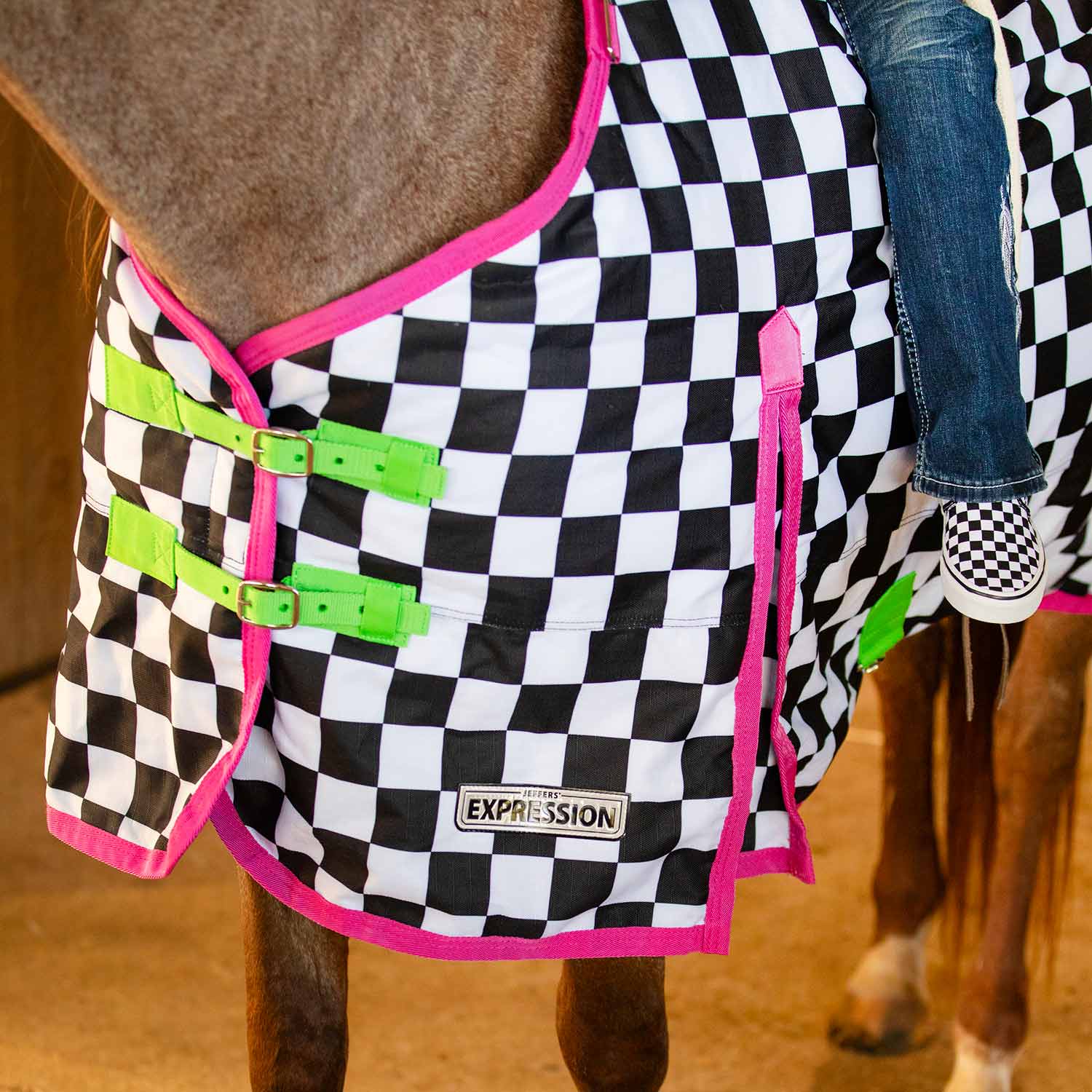 Jeffers Expression 1200 Denier Standard Neck Turnout Horse Blanket, 240 Gram - Pick Your Design!