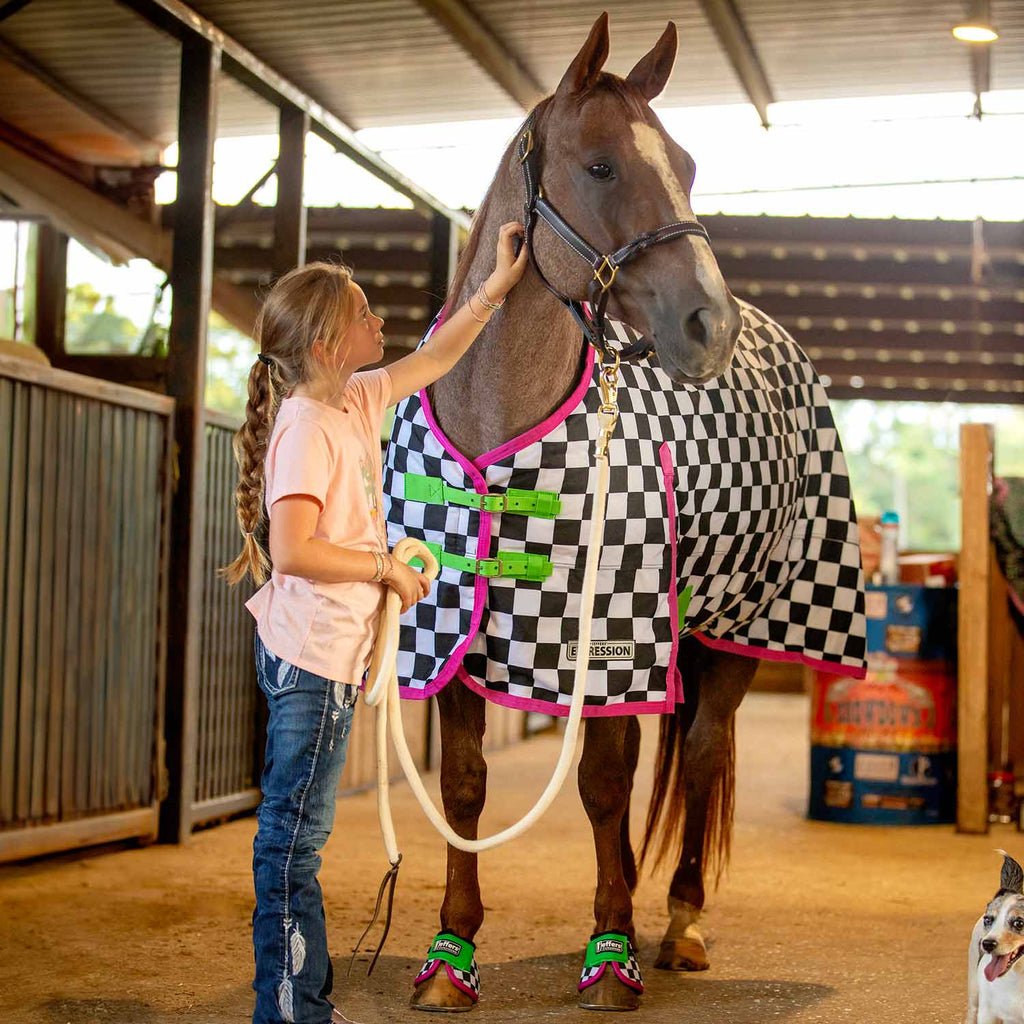 Jeffers Expression 1200 Denier Standard Neck Turnout Horse Blanket, 240 Gram - Pick Your Design!