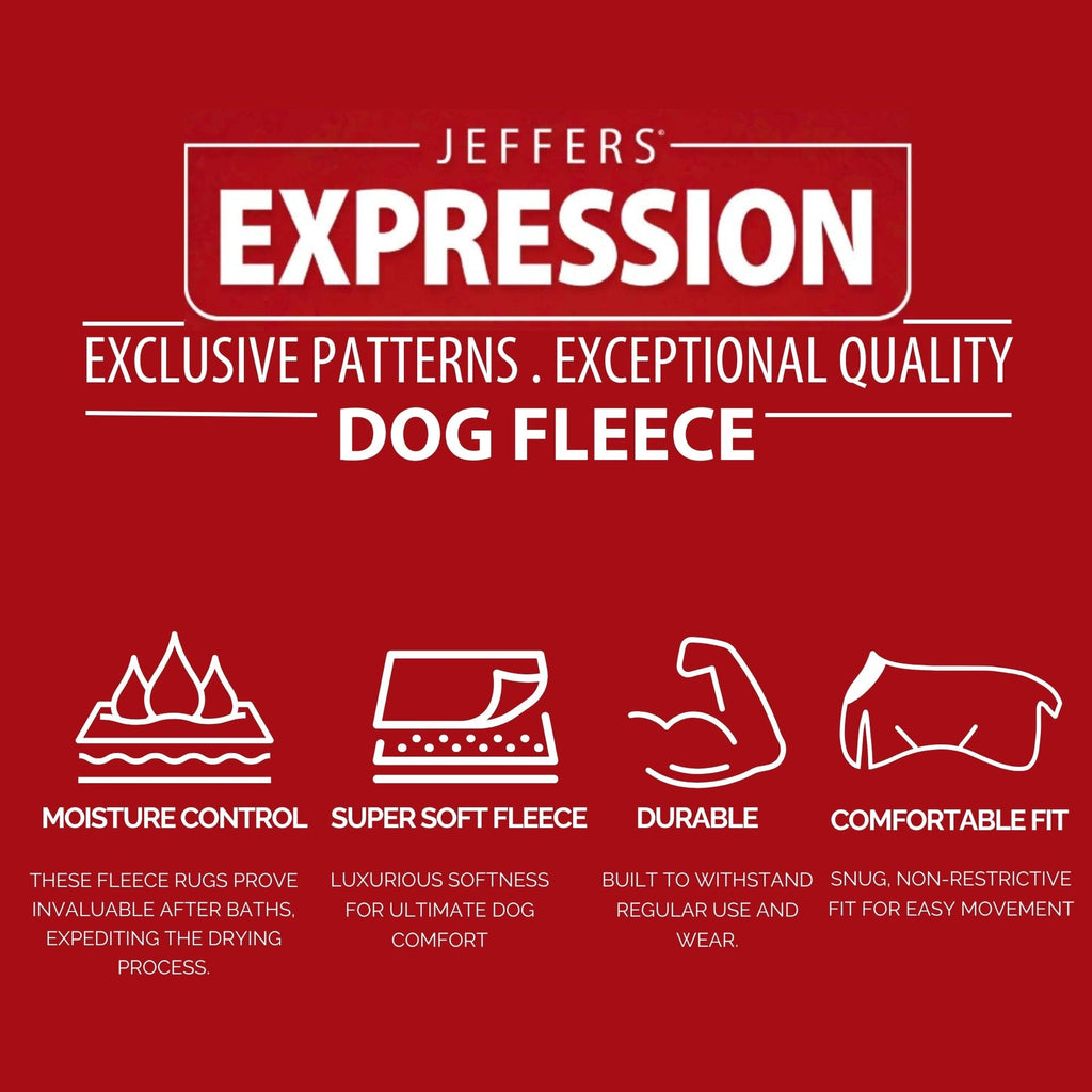 Jeffers Expression Moisture-Wicking Fleece Dog Coat - Pick Your Design!