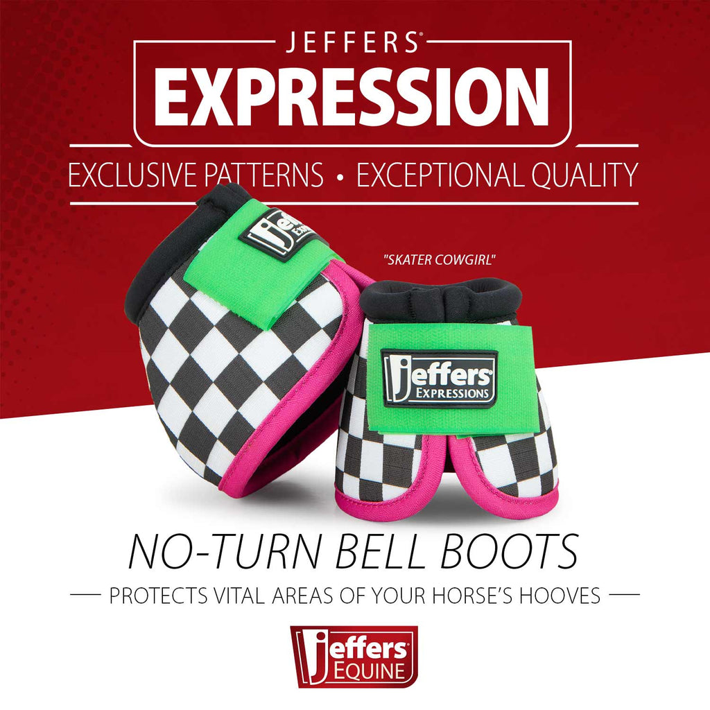 Jeffers Expression No-Turn Bell Boots for Horses, Pair - Pick Your Design!