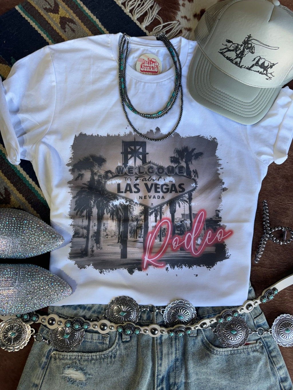 The Vegas Pink Rodeo Graphic Tee
