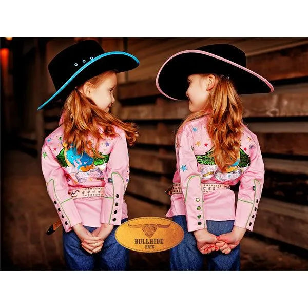 Bullhide | Leave Your Mark Children's Wool Felt Cowboy Hat - Pink & Blue!