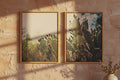 Sylvie A Desert Prickly Pear Cactus 1 and 2 Framed Canvas Art Set by Laura Evans