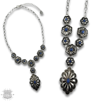 The Chenoa Y Denim Concho Necklace