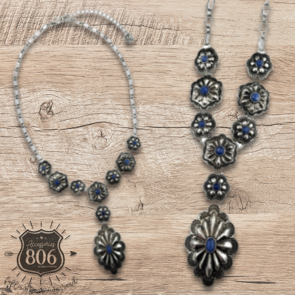 The Chenoa Y Denim Concho Necklace