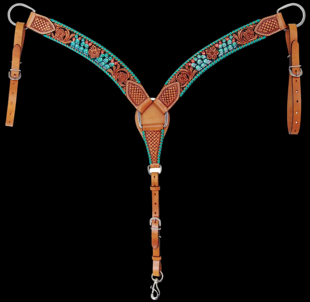 Rafter T Painted Cactus Breast Collar