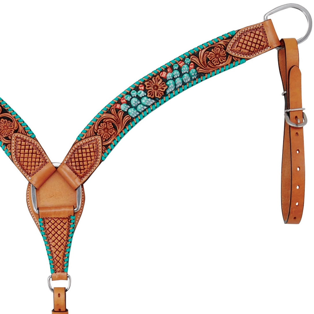 Rafter T Painted Cactus Breast Collar