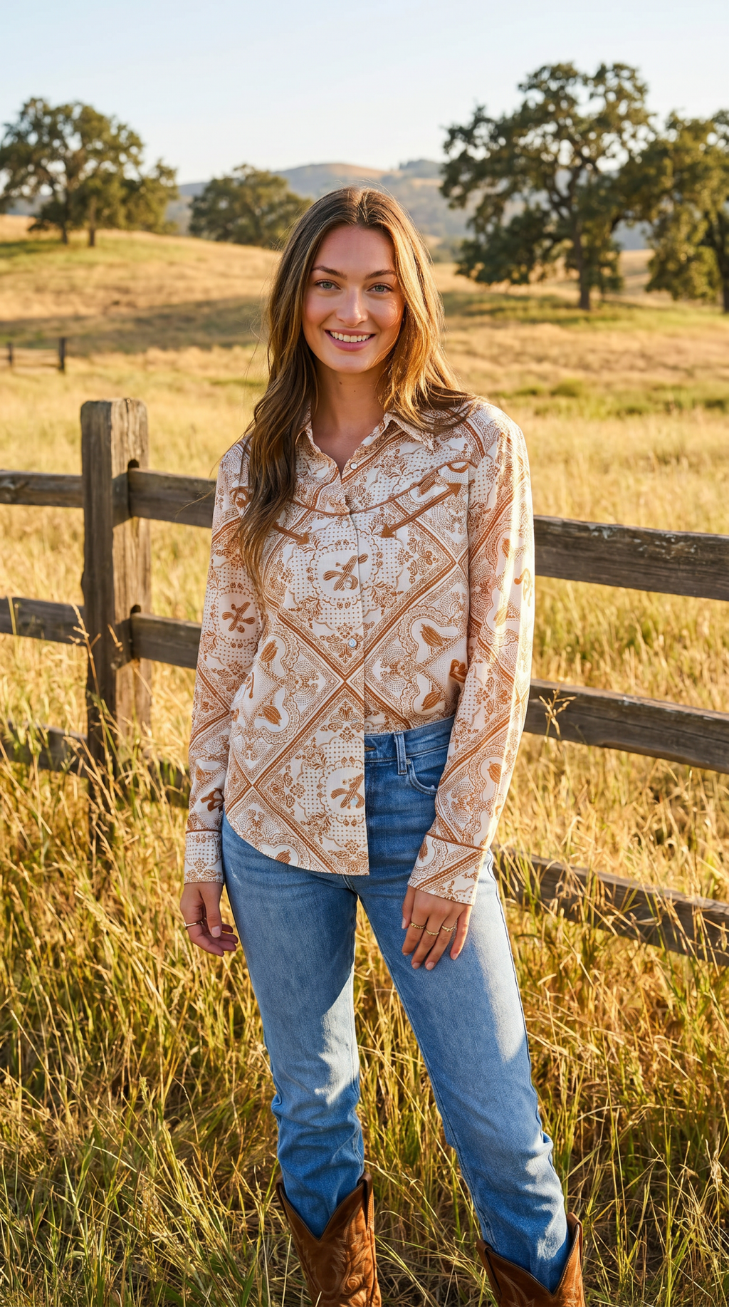 The Rust Bandana Vintage Western Snap-Front Shirt