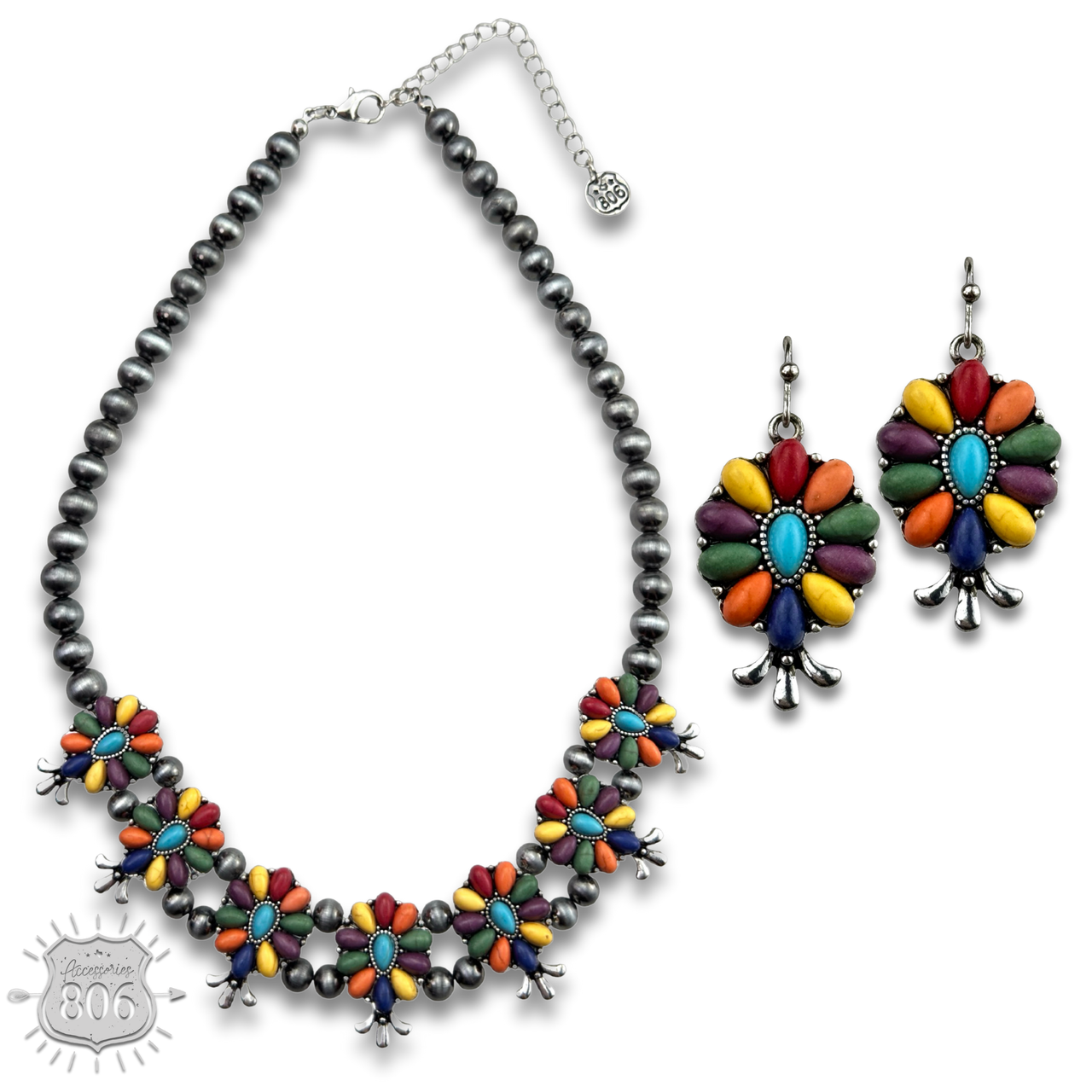 The El Paso Flower Squash Blossom Necklace Set