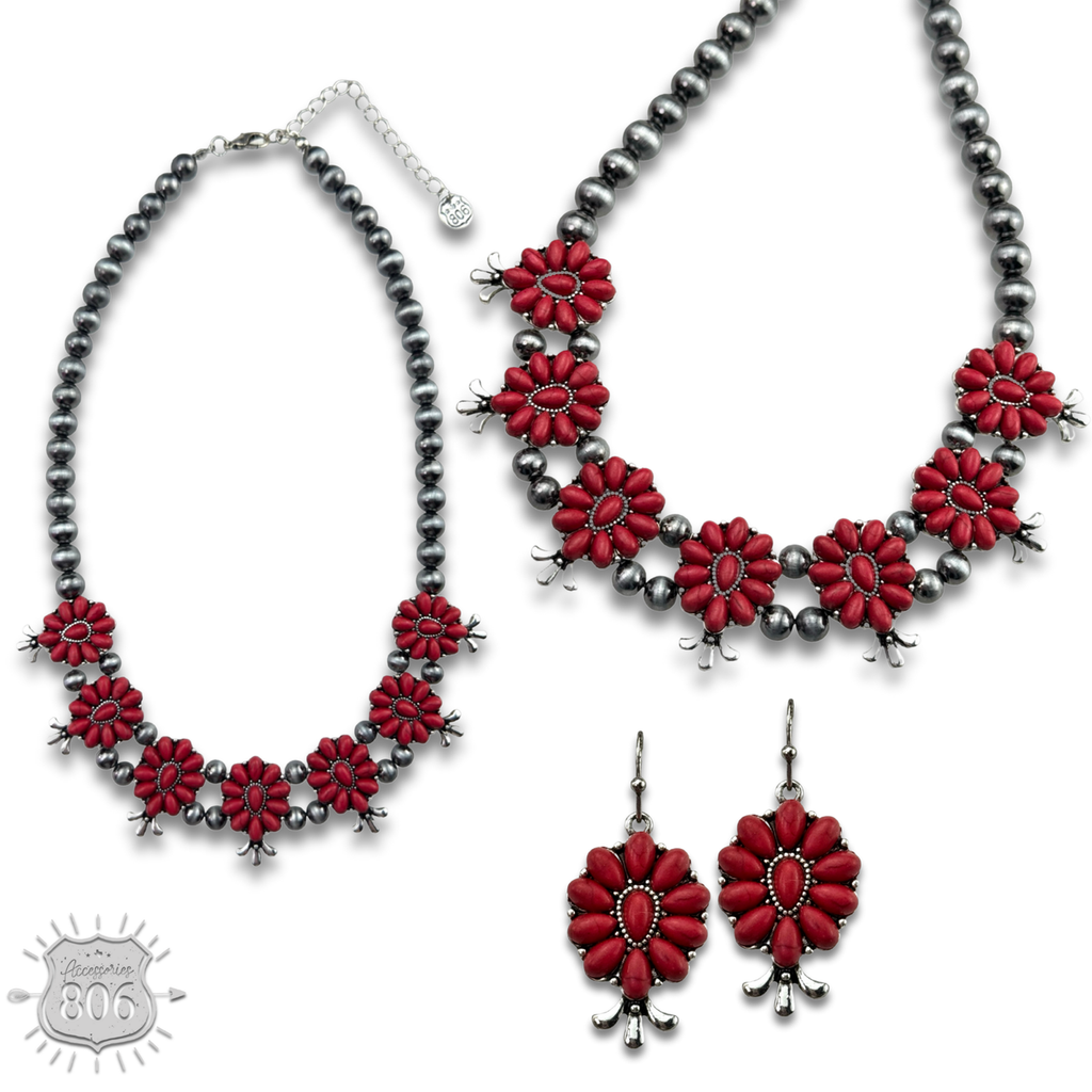 The El Paso Flower Squash Blossom Necklace Set