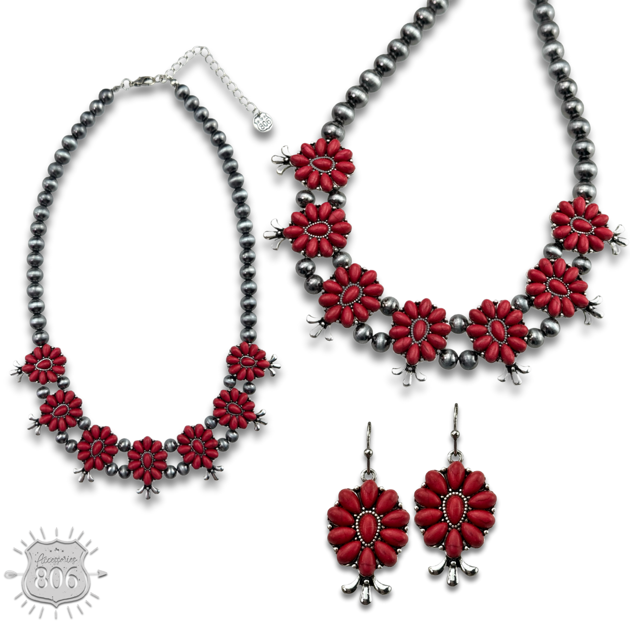 The El Paso Flower Squash Blossom Necklace Set