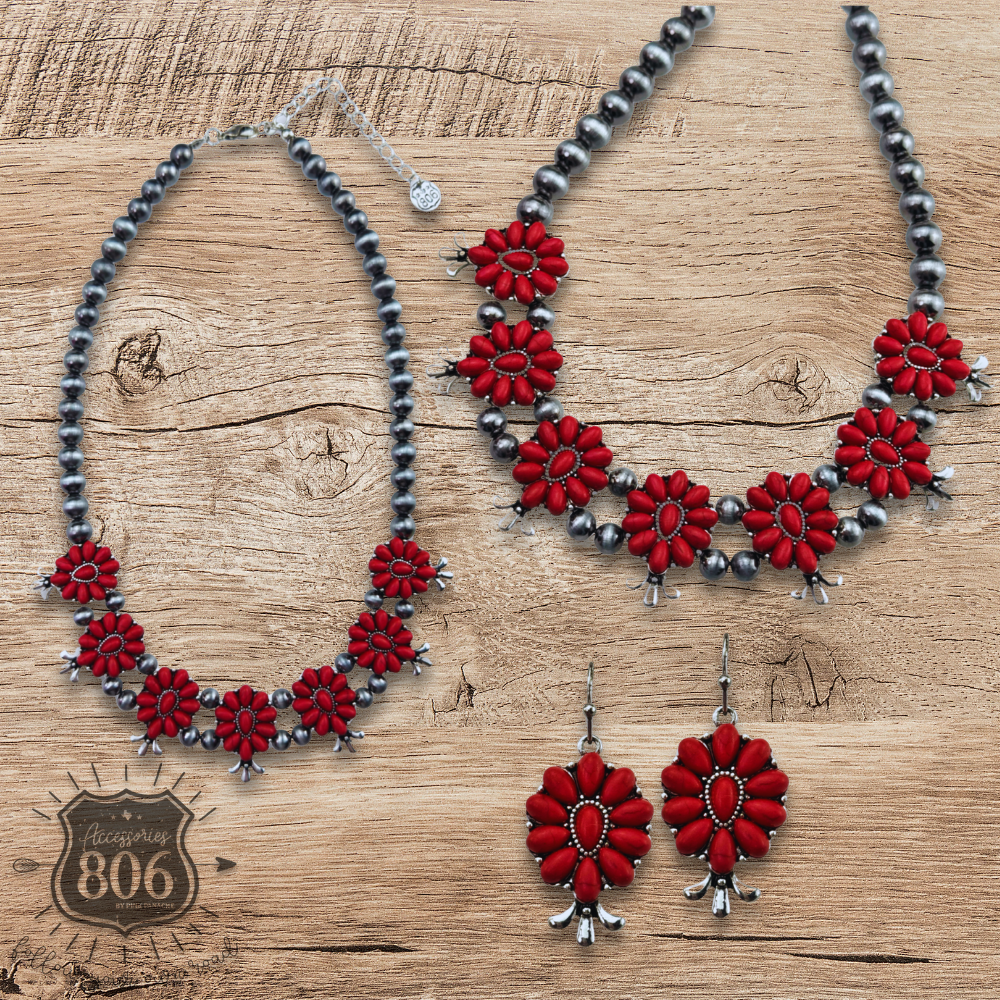 The El Paso Flower Squash Blossom Necklace Set