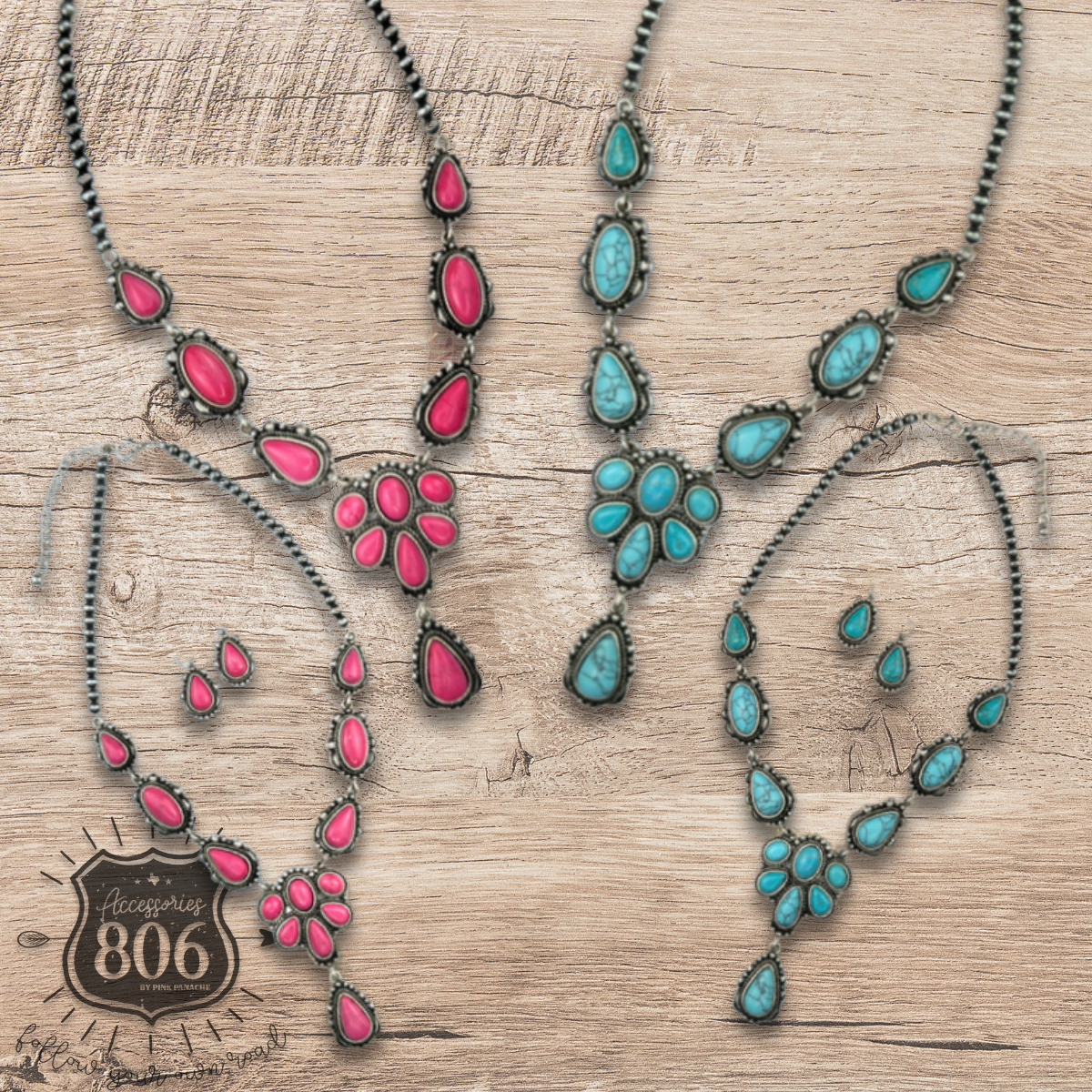 The Lucie Western Concho Necklace Set - Two Colors!