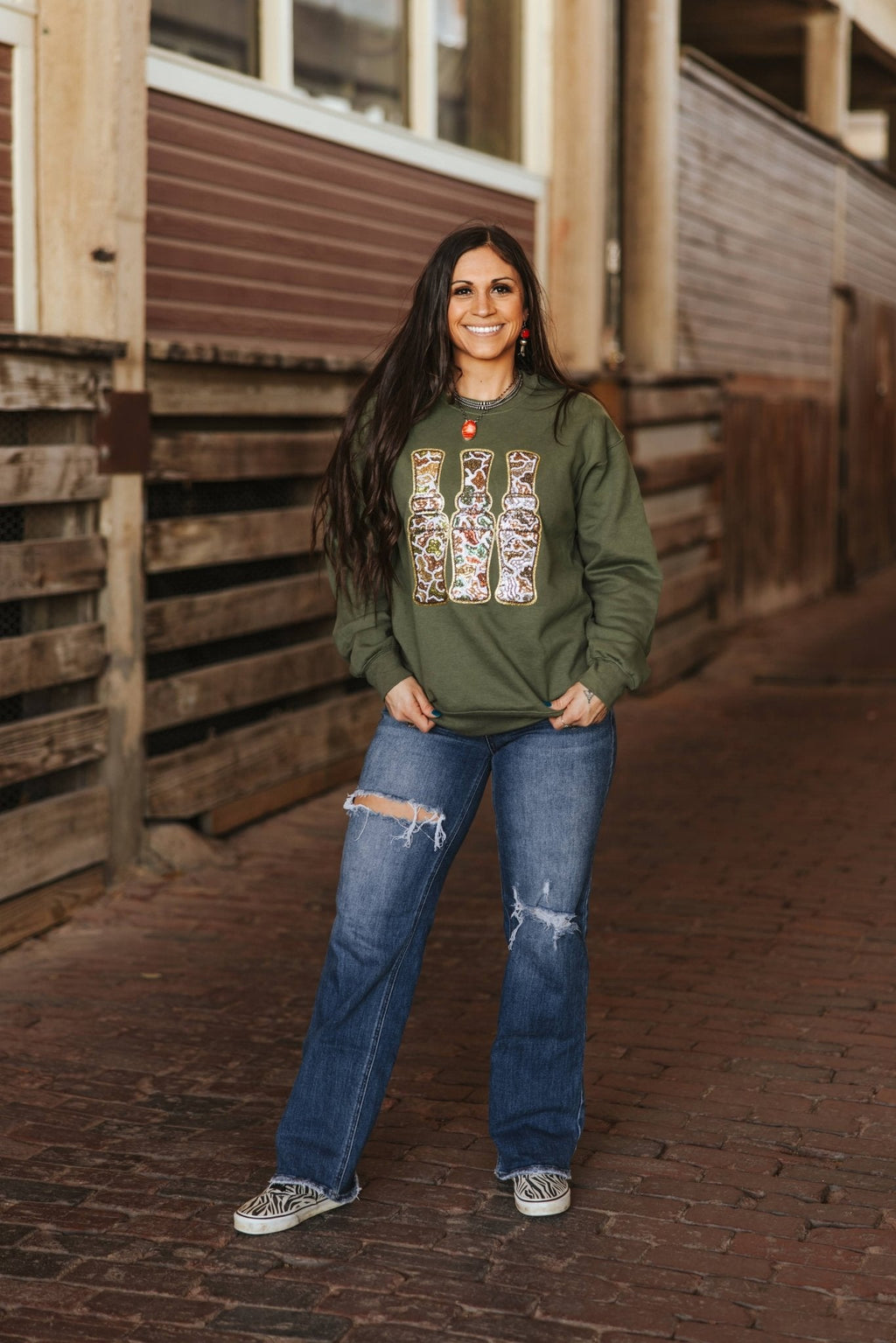 The Caller's Wife Sequin Patch Sweatshirt
