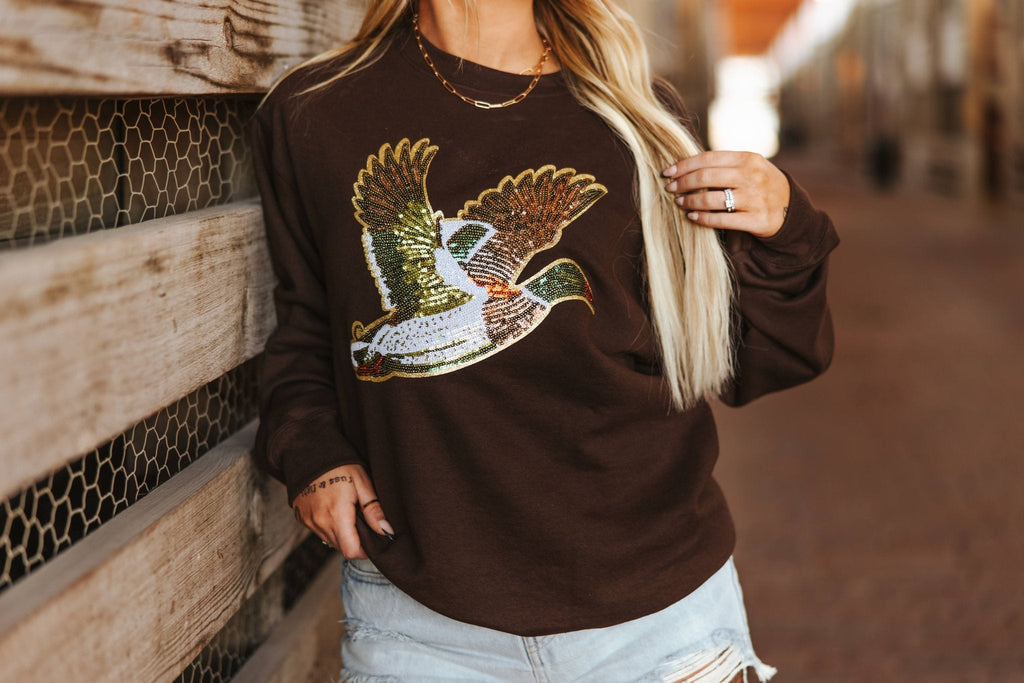 The Sequin Mallard Duck Patch Sweatshirt