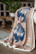 The Three Buffalo Plush Sherpa Throw Blanket — 54" × 68"