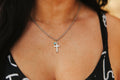The Call on Him Turquoise Cross Pendant Chain Necklace