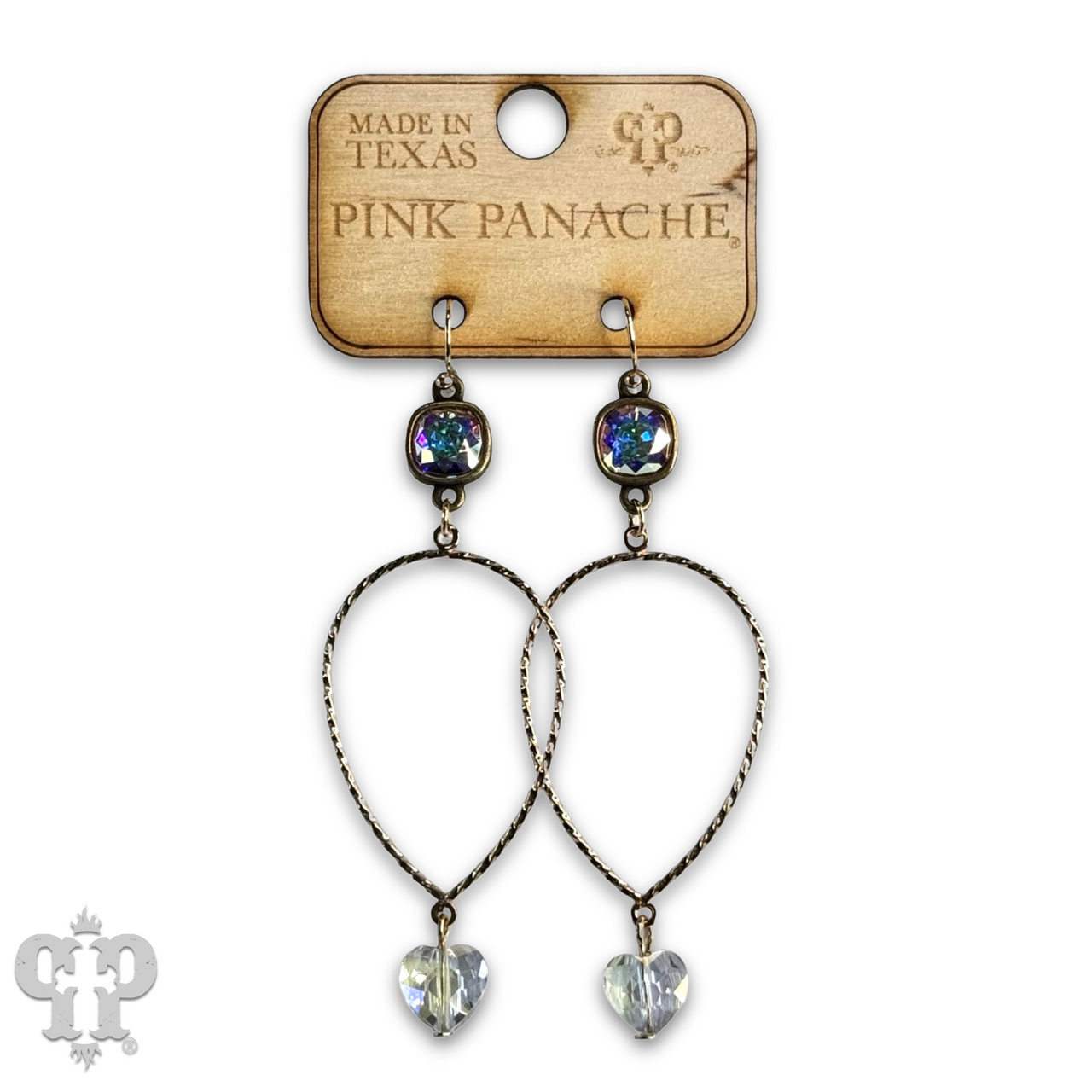 The Billings Austrian Crystal Heart Teardrop Earrings - 2 Colors!