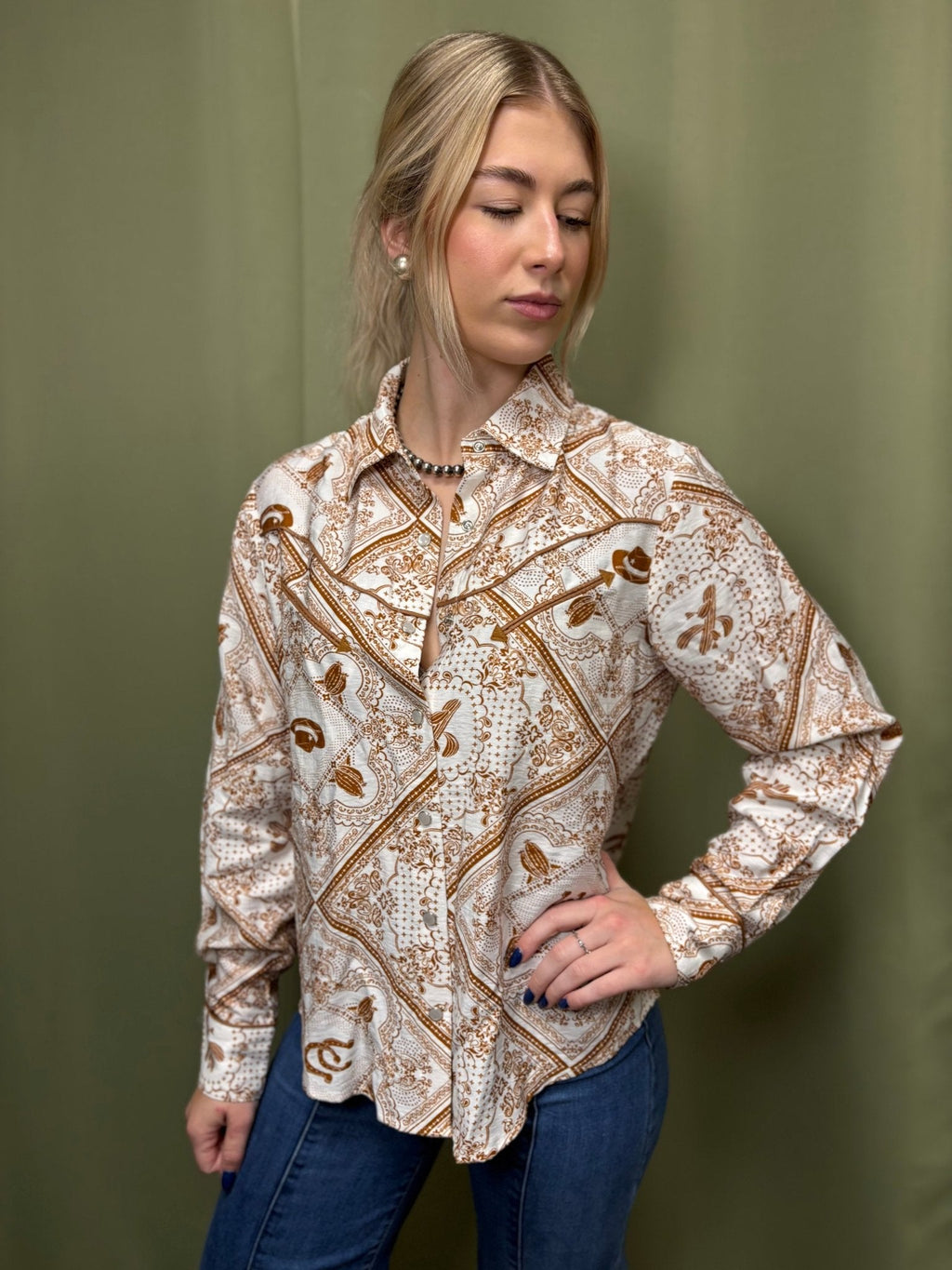 The Rust Bandana Vintage Western Snap-Front Shirt