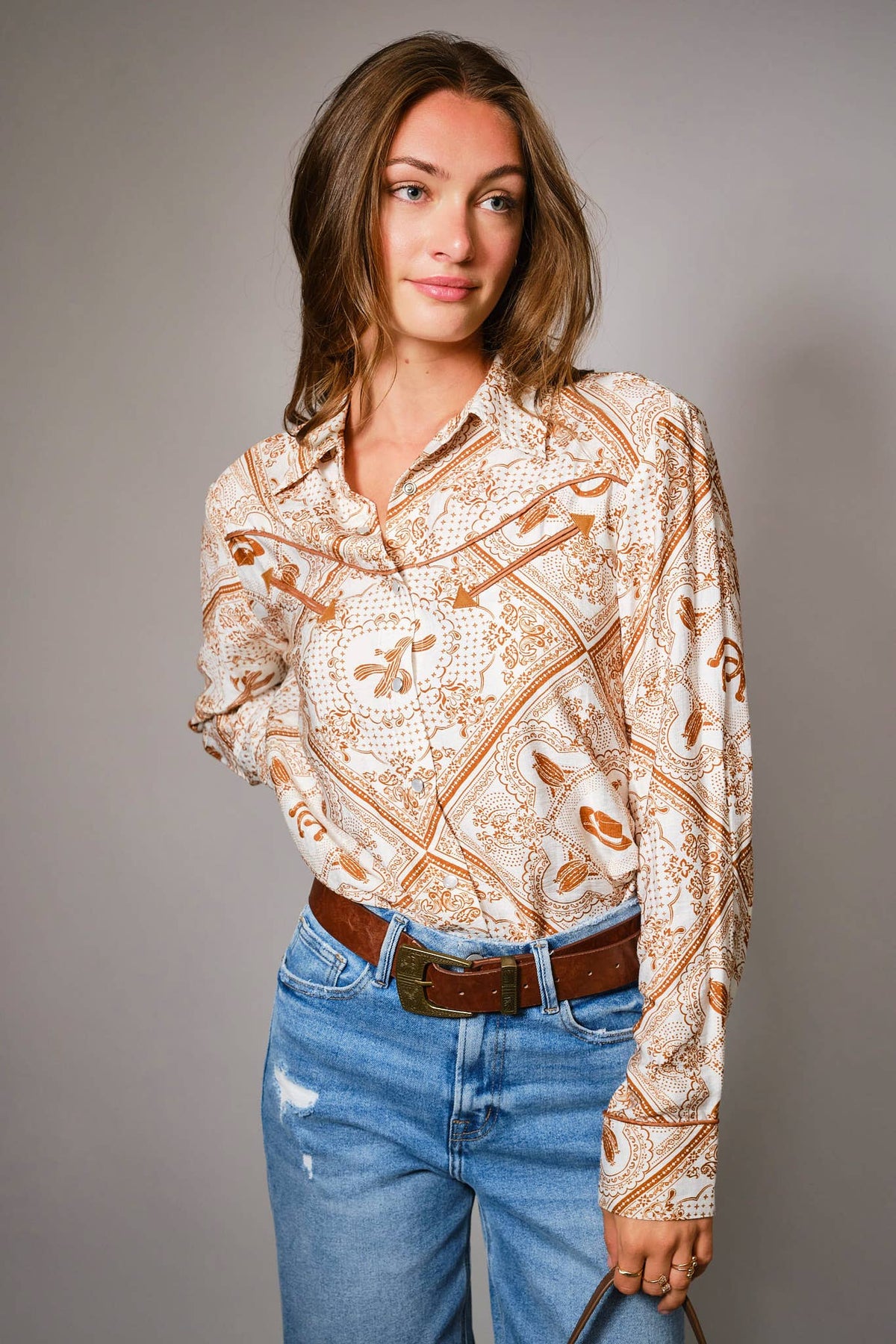 The Rust Bandana Vintage Western Snap-Front Shirt