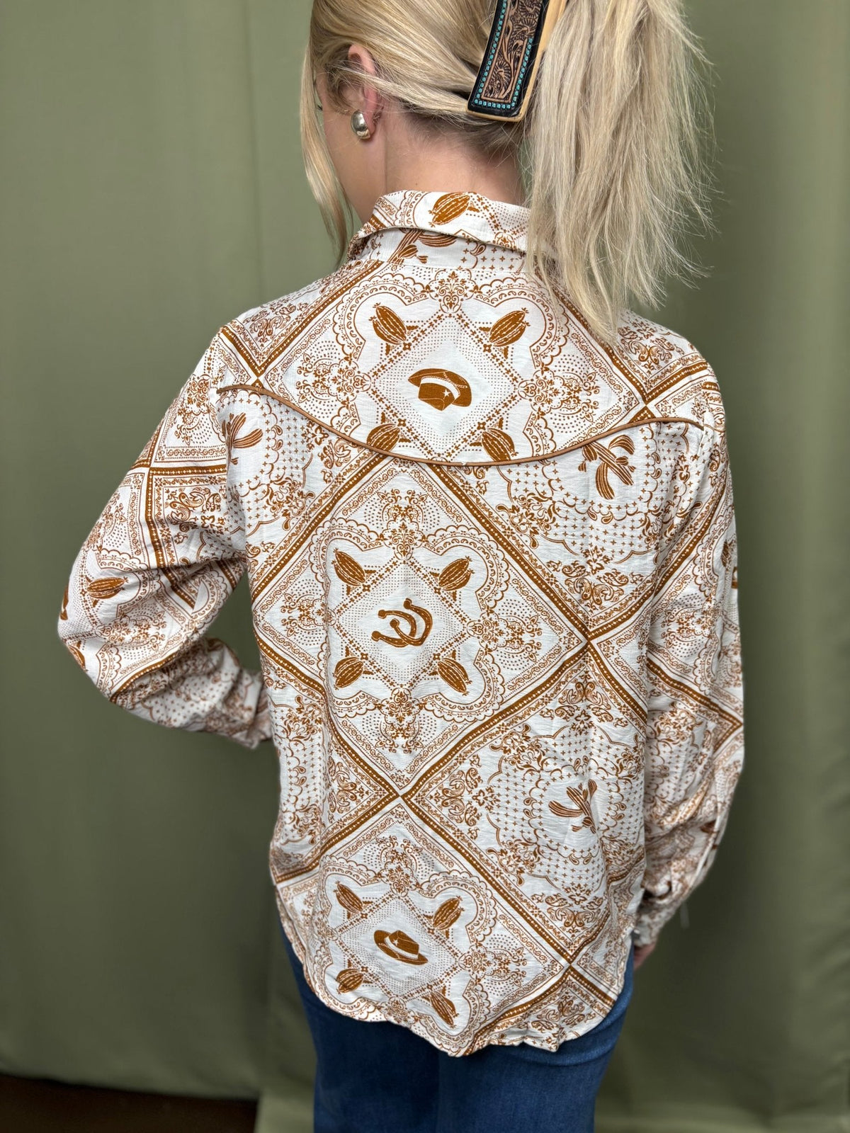 The Rust Bandana Vintage Western Snap-Front Shirt