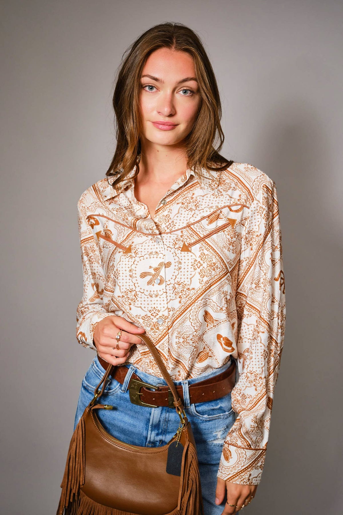 The Rust Bandana Vintage Western Snap-Front Shirt