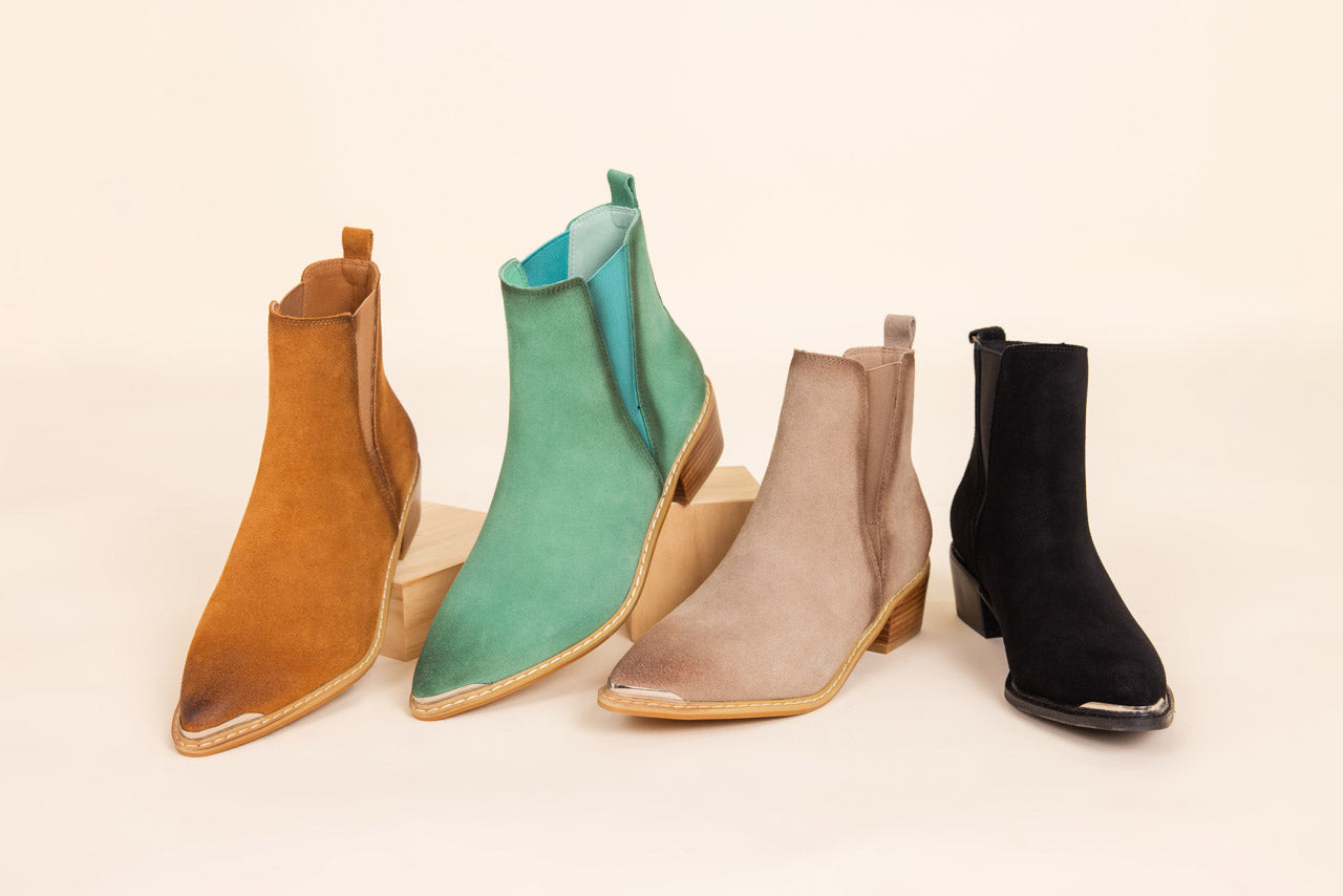 The Wylie Suede Ankle Boot in Teal