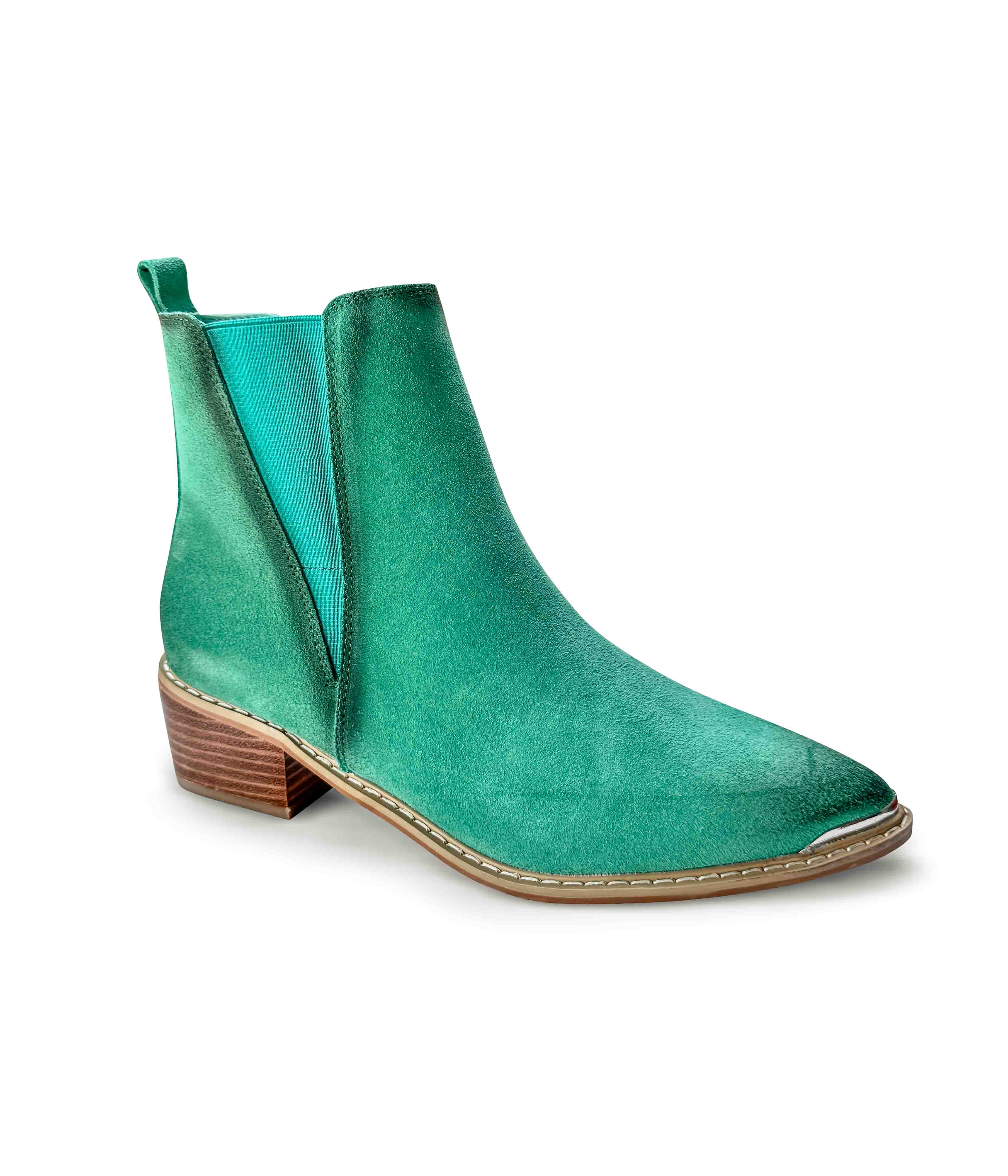 The Wylie Suede Ankle Boot in Teal