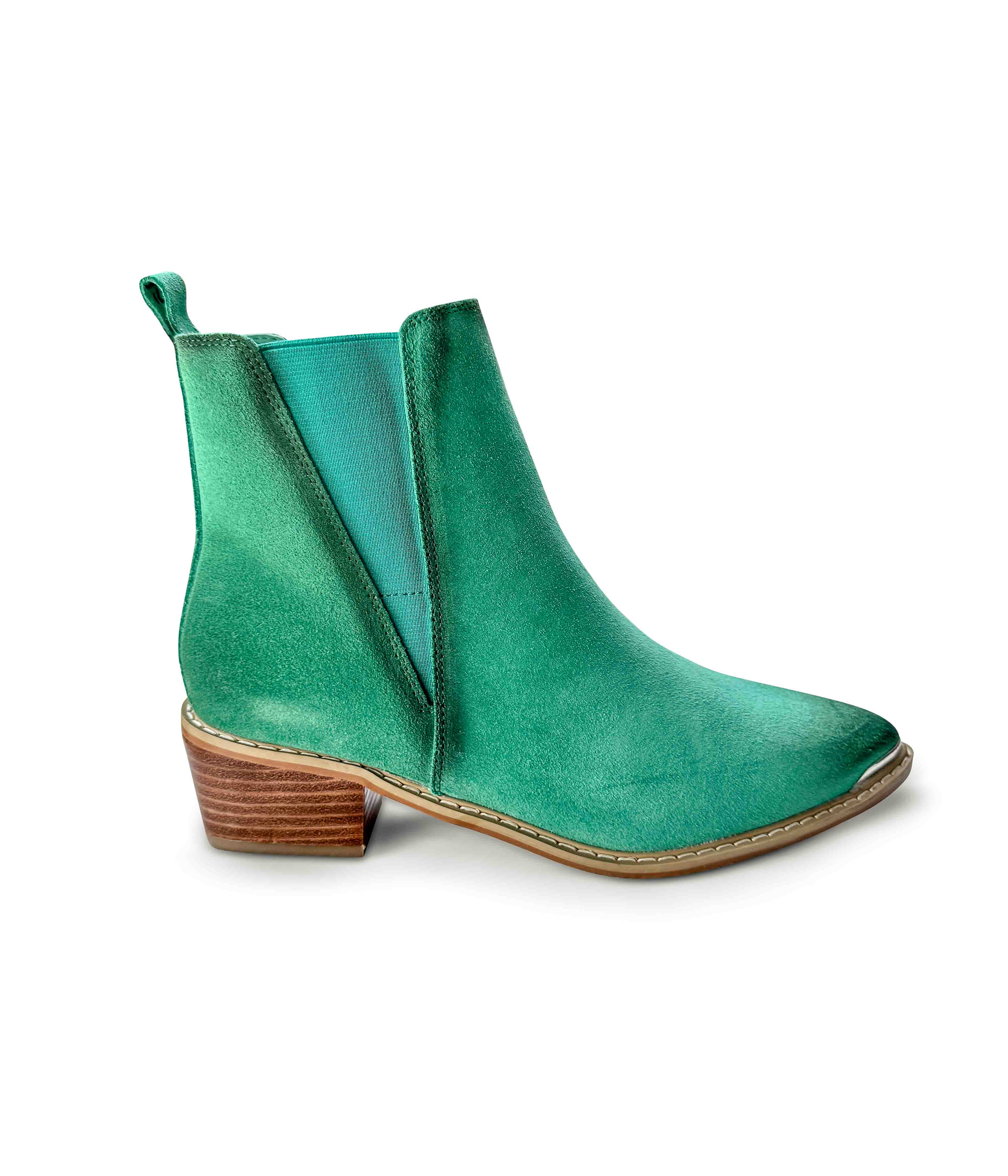 The Wylie Suede Ankle Boot in Teal