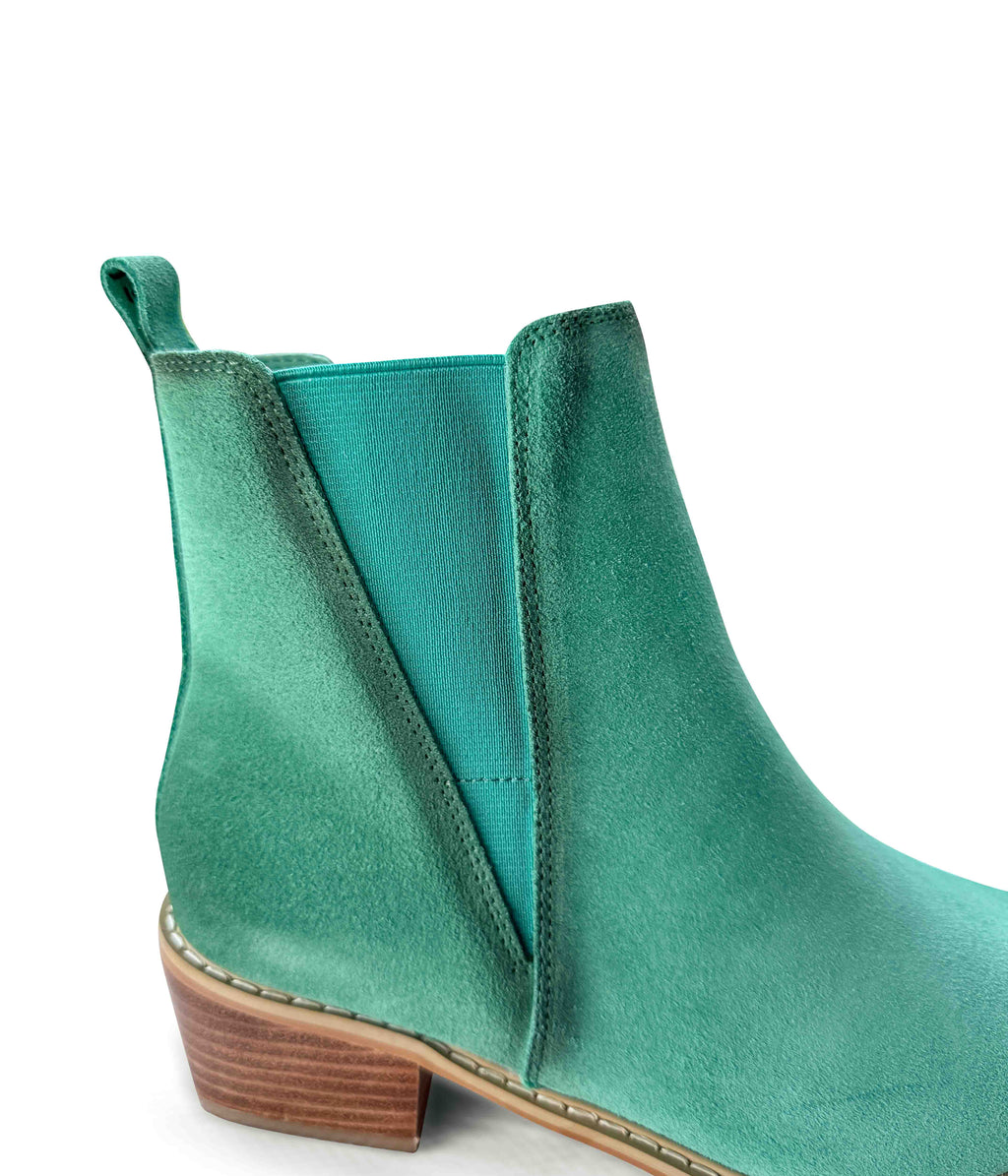 The Wylie Suede Ankle Boot in Teal