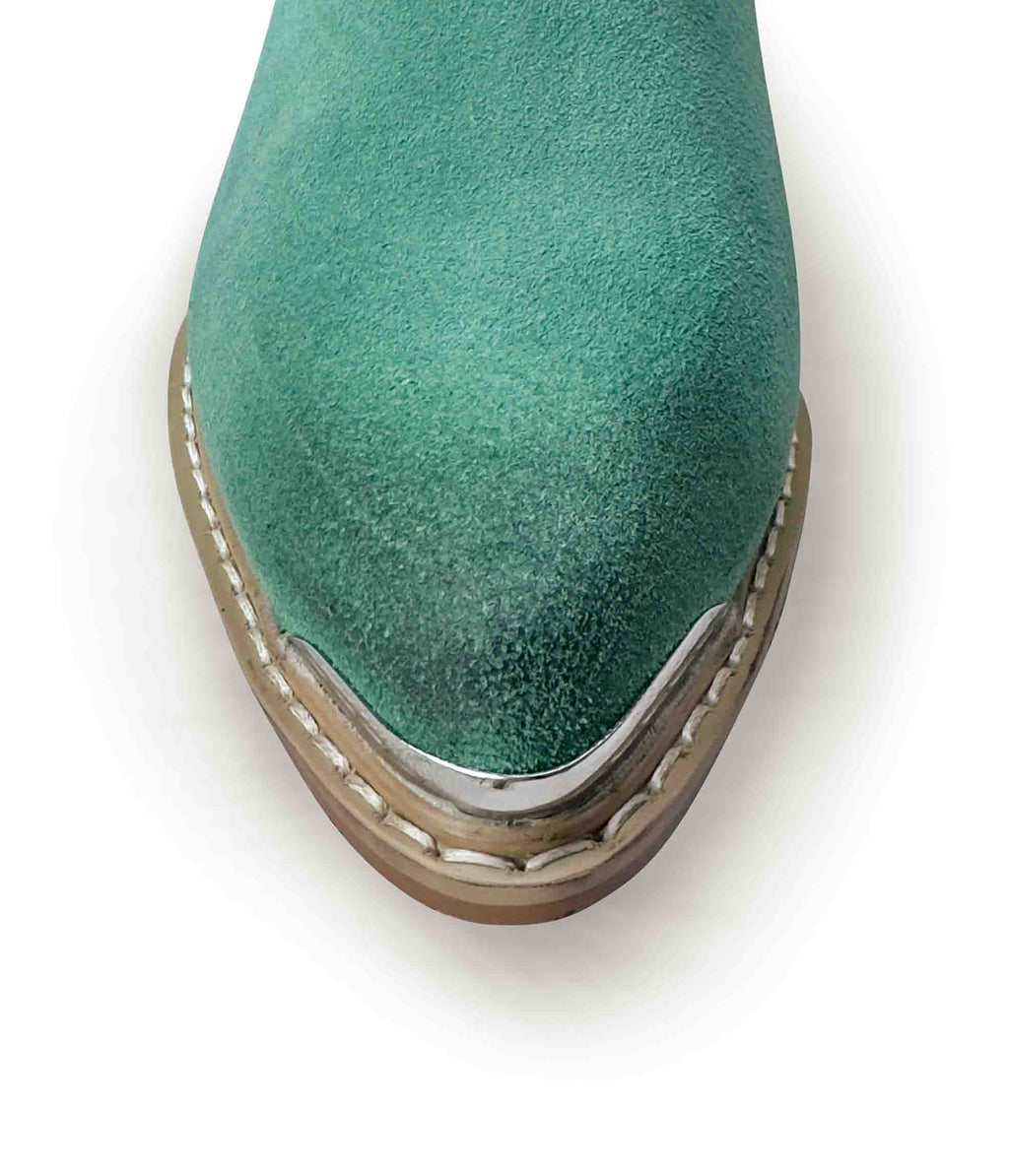 The Wylie Suede Ankle Boot in Teal